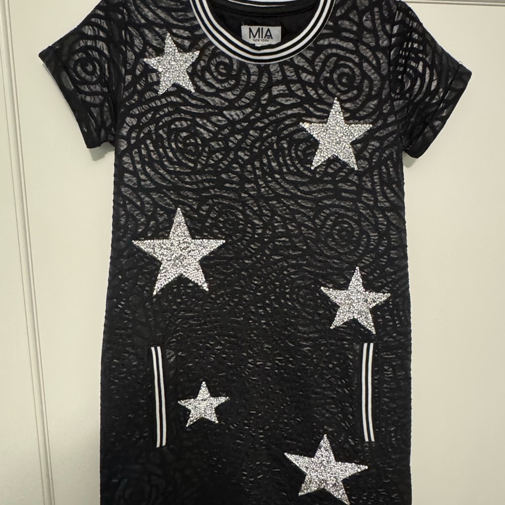 MIA Black Dress with Silver Stars